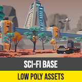 Low Poly Sci-Fi Military Resource Base