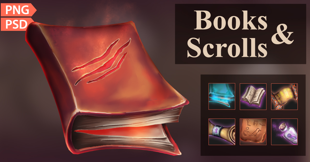 Books&Scrolls | 2D Icons | Unity Asset Store