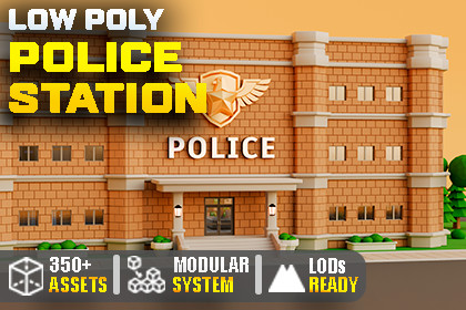 Low Poly Police Station - Thinkix Studios