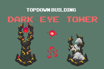 Dark Eye Tower - Top Down Pixel Art Tower Assets