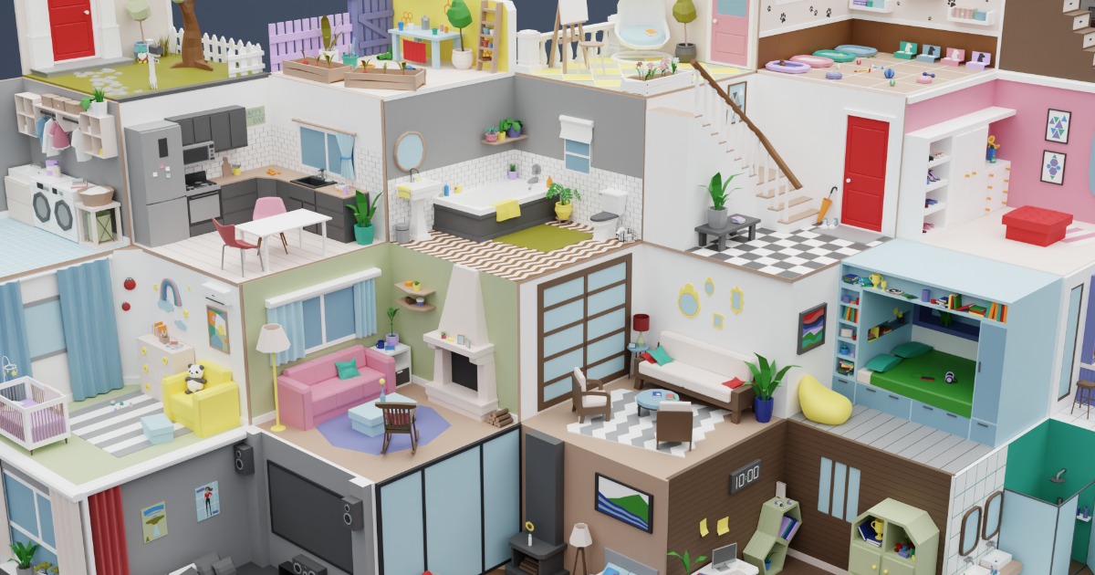 Low Poly Rooms Interiors 2 | 3D Environments | Unity Asset Store