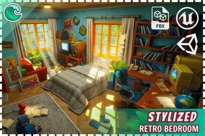 Retro Dreams: 90s Stylized Bedroom