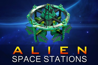 Sci-Fi Alien Modular Space Stations