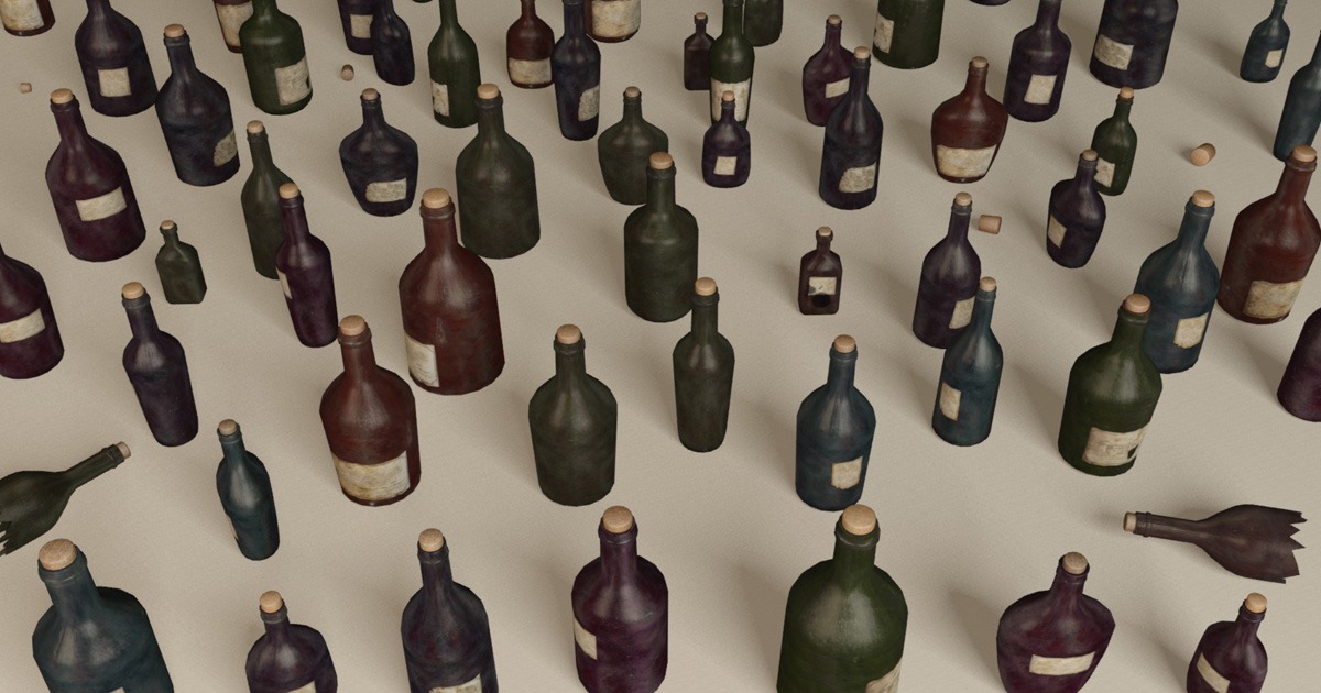 Bottles and bottles cabinets | 3D Food | Unity Asset Store