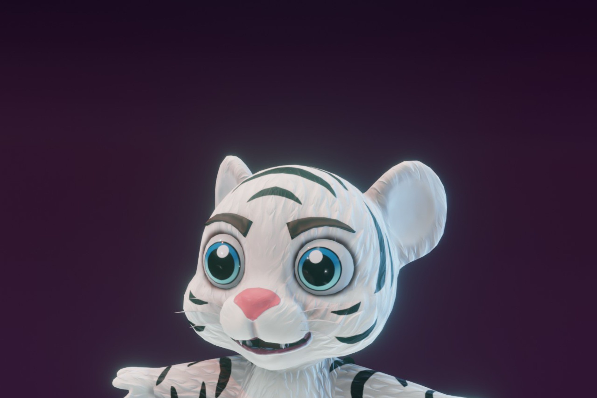 Cartoon White Tiger Animated 3D Model Characters Unity Asset Store