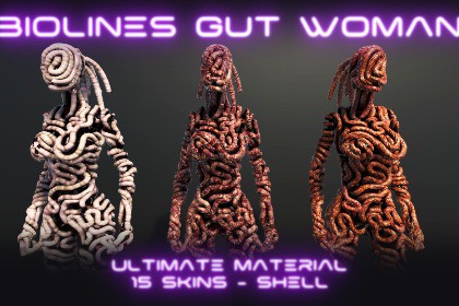Bio Lines: Gut Woman, a Humanoid Character for horror games