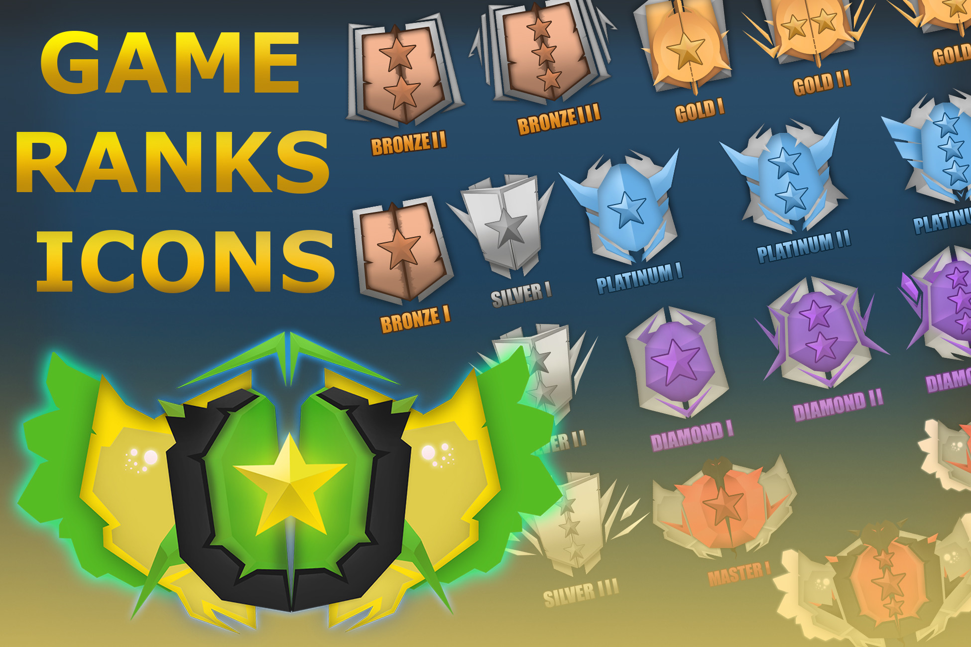 Premium Multiplayer Rank Icons Pack | 2D Icons | Unity Asset Store