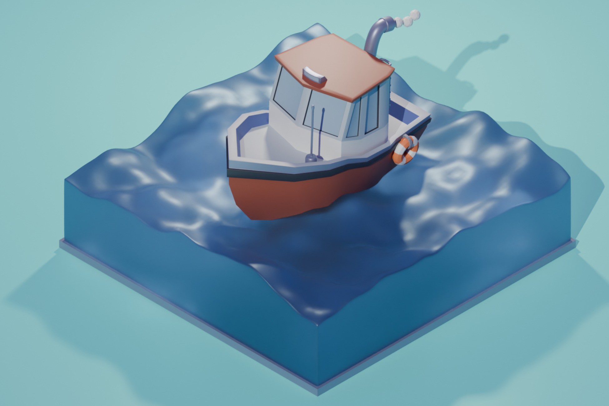 Low-Poly 3D Boat Model | 3D Sea | Unity Asset Store