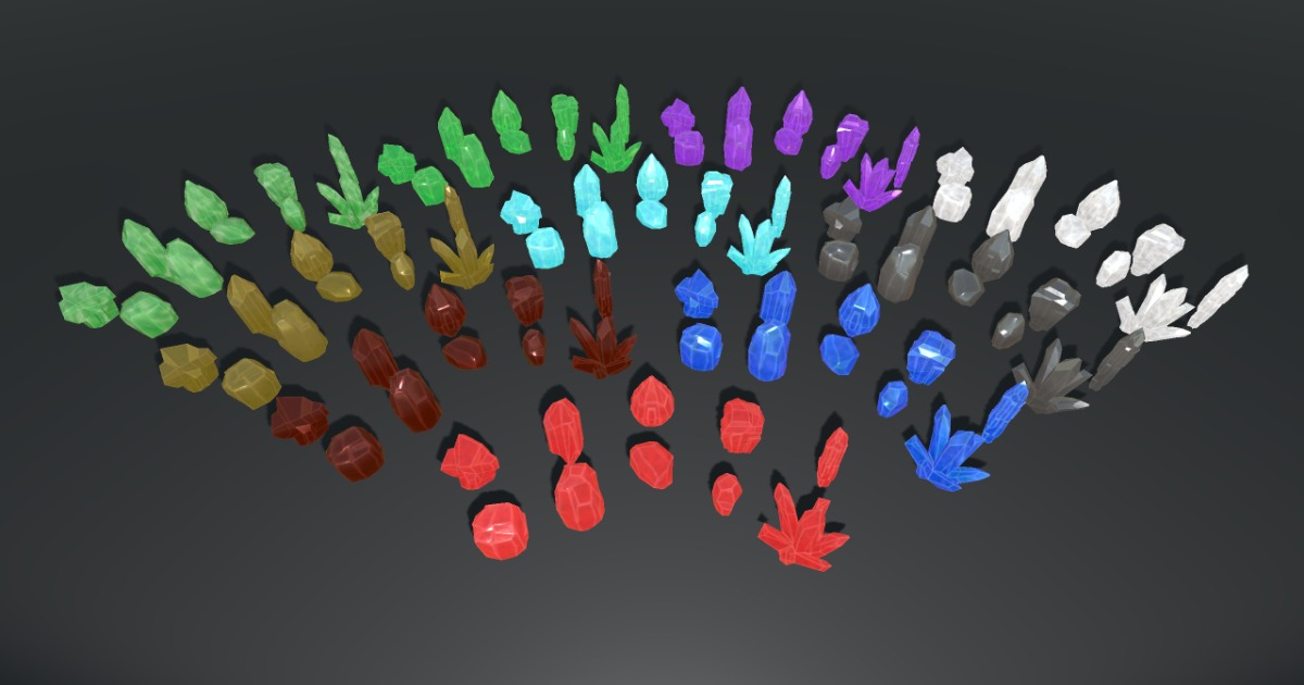 Low Poly Fantasy Minerals - Ore | 3D Props | Unity Asset Store