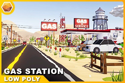 Low Poly - Gas Station