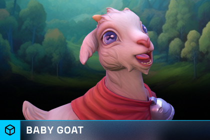 Stylized Baby Goat Animal