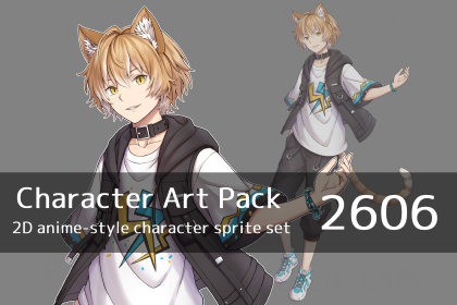 Anime Character Art Pack: 2606 - Image: Male, beastman, artist, dancer