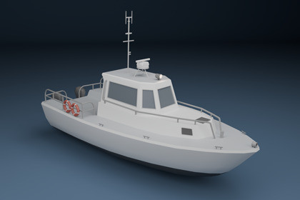 Low Poly Coast Guard Patrol Boat