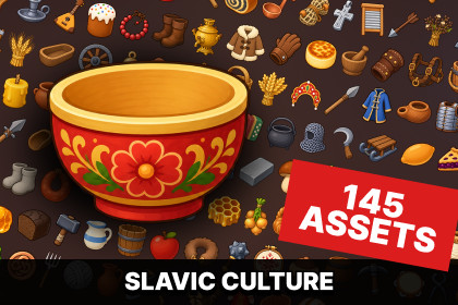 Russian Folk Village Slavic Culture Medieval Life Crafts Icons Pack