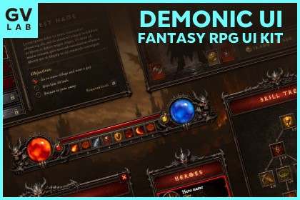 Demonic UI - Fantasy RPG UI Kit