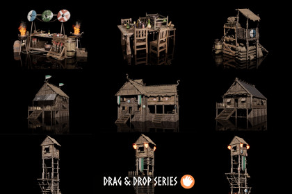 Modular Houses (Modular Medieval Houses, House, Fantasy Houses, Prefab Houses)