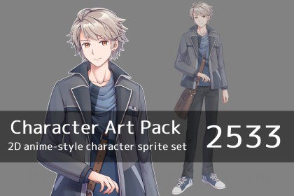 Anime Character Art Pack: 2533 - Image: Man, youth, modern, student