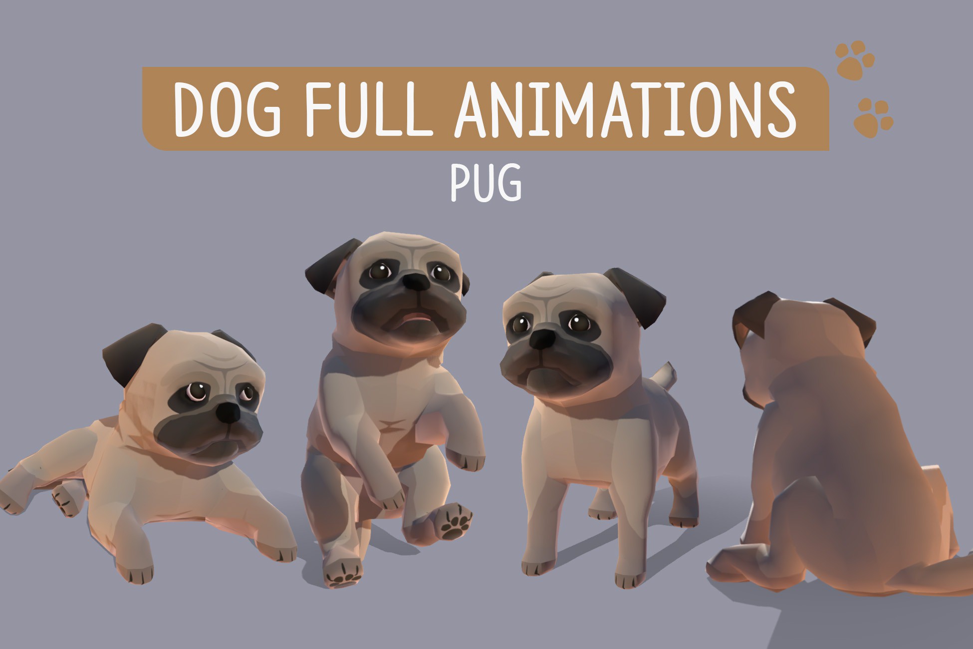 Unity Chain Dog DOG Full Animations - Pug | Characters | Unity Asset Store