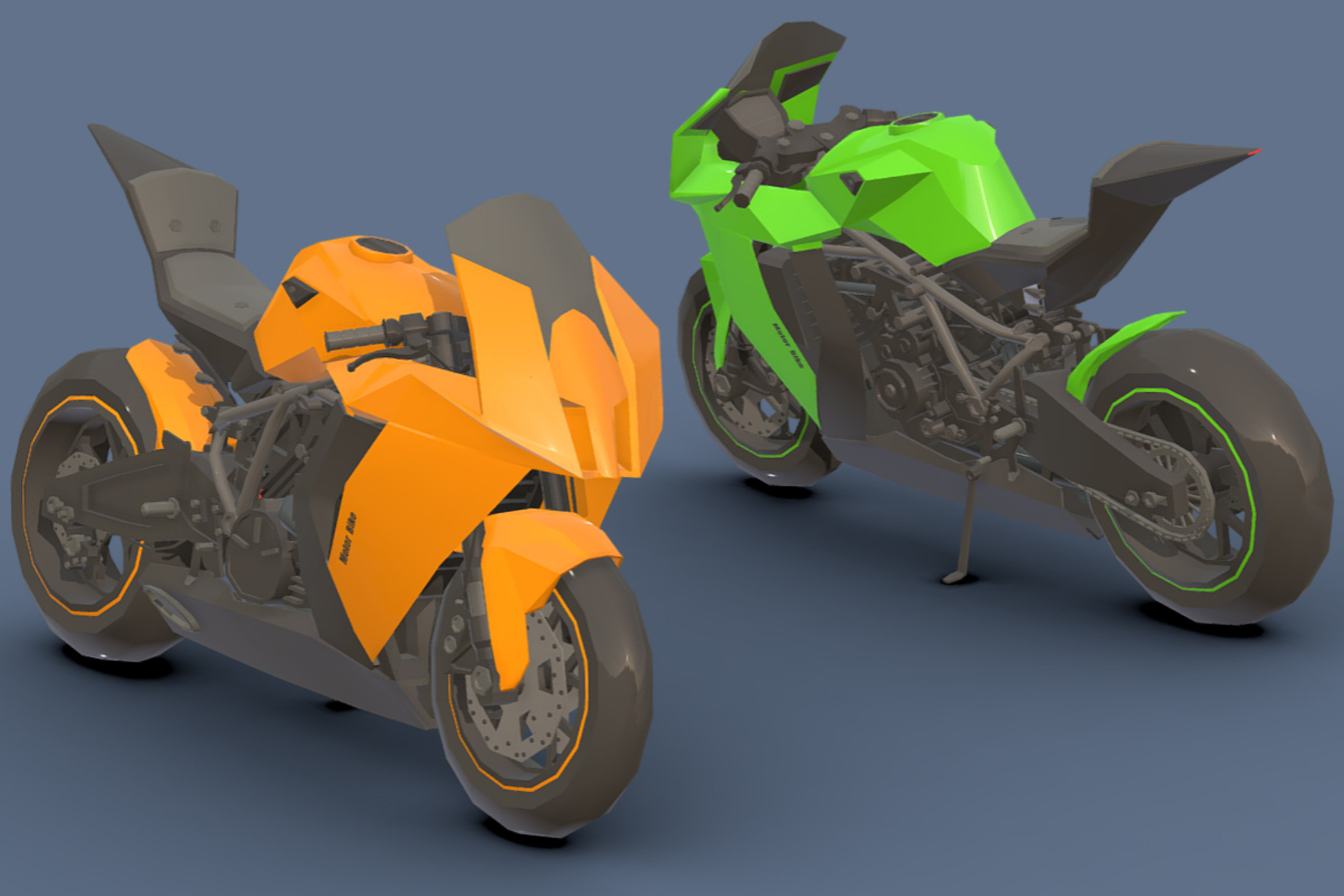 Low-Poly Motorcycle # 5 | 3D Land | Unity Asset Store