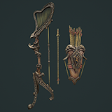 Harp bow quiver arrow