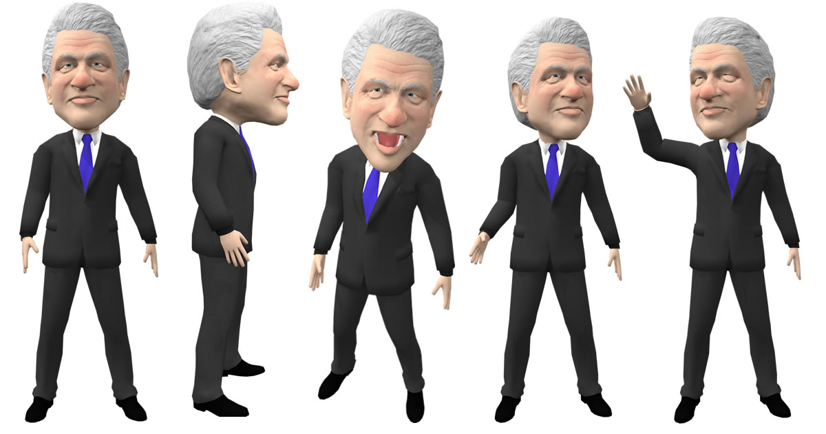 Clinton Animation Bill Clinton caricature | 3D Characters | Unity Asset Store