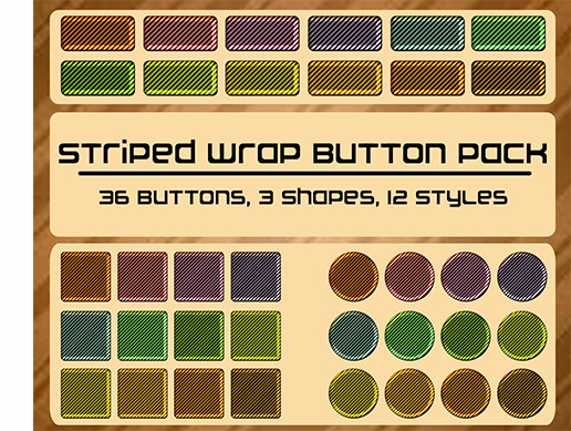 Striped Wrap Button Pack | 2D Textures & Materials | Unity Asset Store
