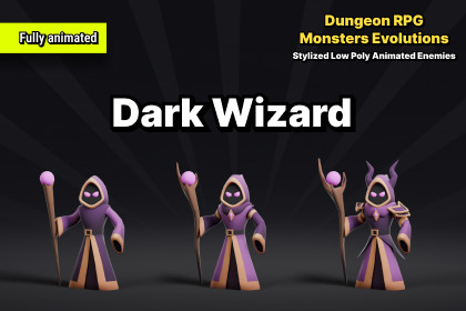 Dark Wizard | Dungeon RPG Monsters Evolutions - Stylized Low Poly Animated Enemy
