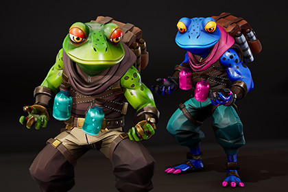 Stylized Alchemist Frog – Fantasy Character Pack (3 Skins)