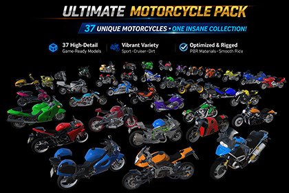 Ultimate Motorcycles Pack - Low Poly Bikes