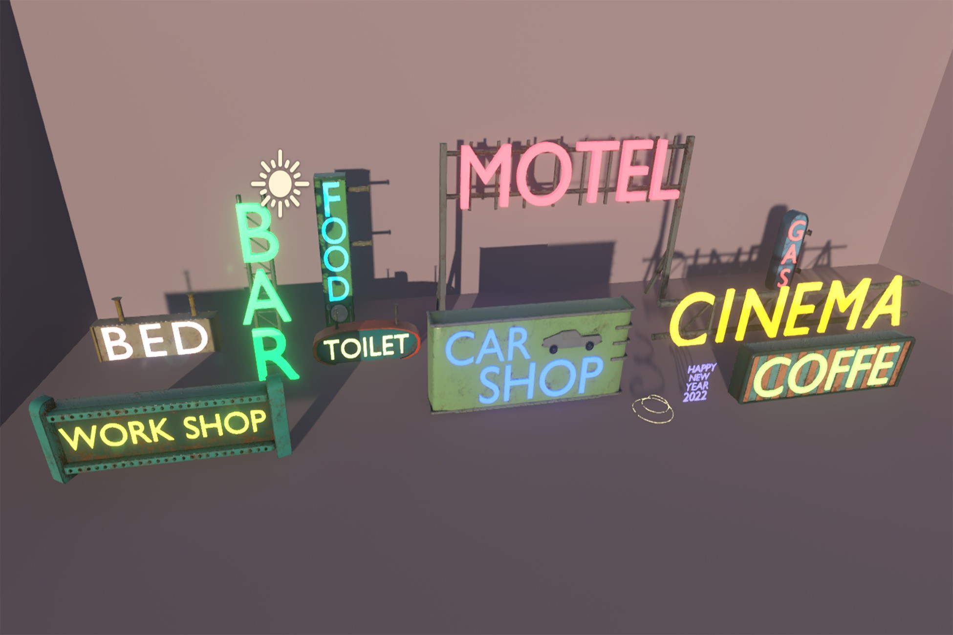 Metal Advertisement Signs / 12+ Assets | 3D Props | Unity Asset Store