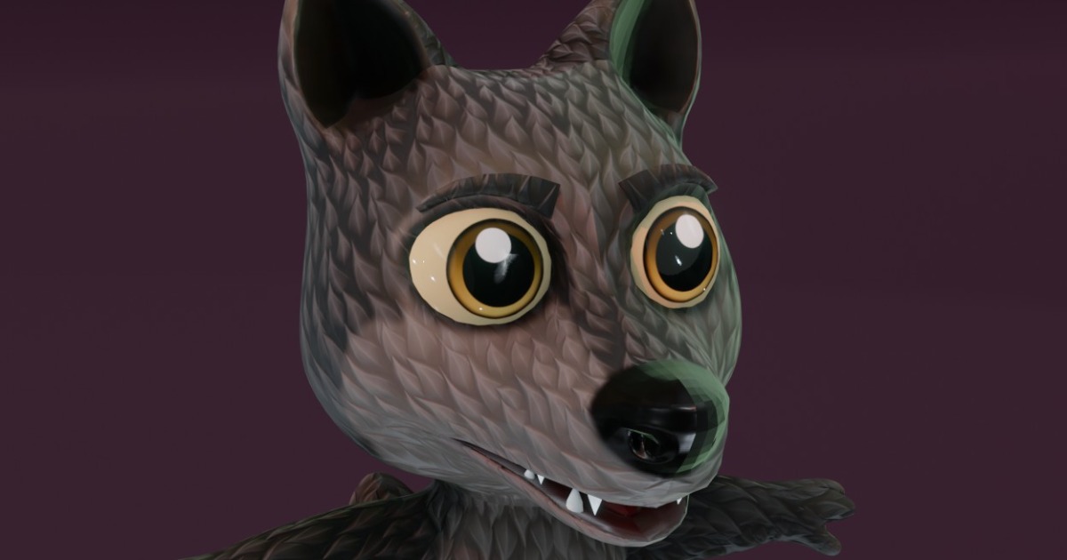 Cartoon Black Wolf Rigged 3D Model | Characters | Unity Asset Store