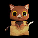 Stylized Baby Boar in a Box