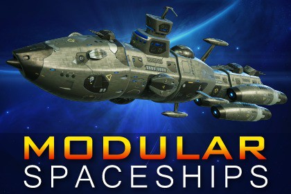 Sci-Fi Modular Capital Spaceship Galactic Okamoto