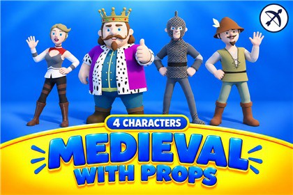 Medieval Characters & Props - Stylized Pack