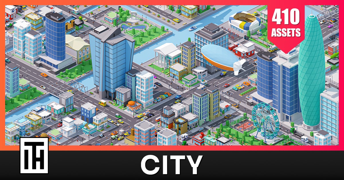 City - Low Poly 3D Models Pack | 3D Urban | Unity Asset Store