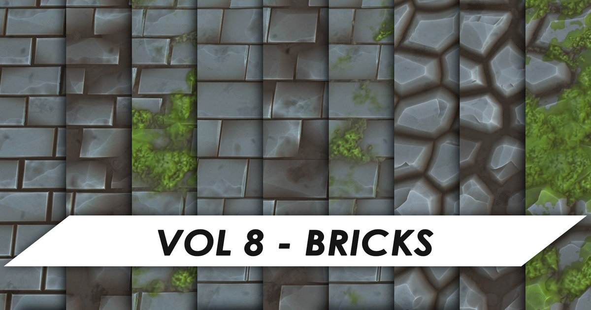 Stylized Textures - Vol 8 - Bricks 1 | 2D Textures & Materials | Unity ...