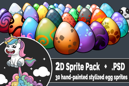 2D Sprite Pack – Hand-Painted Eggs