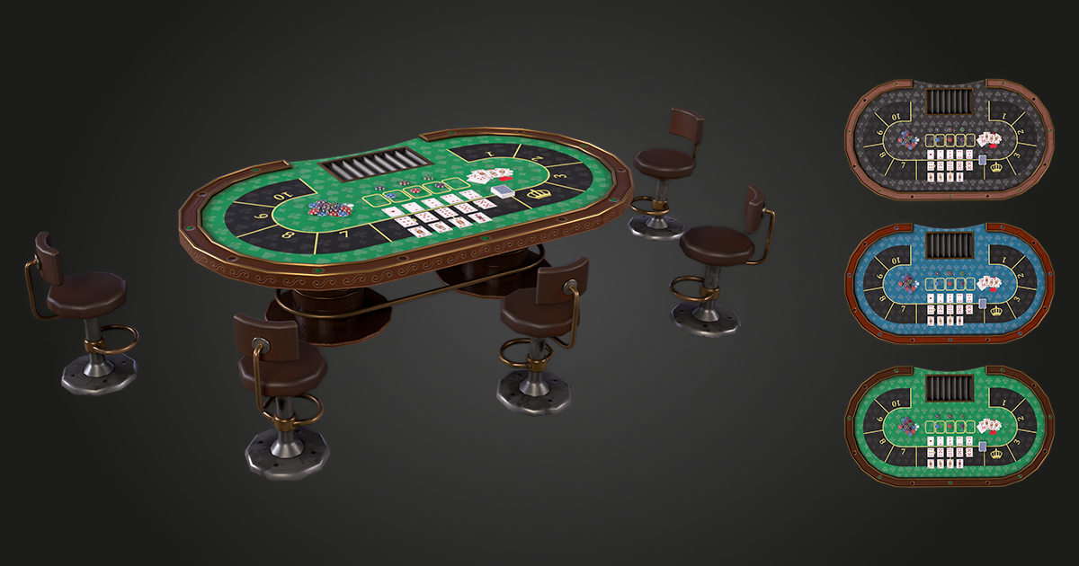 Card Table Unity Poker Table Vol. 1 | 3D 小道具 | Unity Asset Store