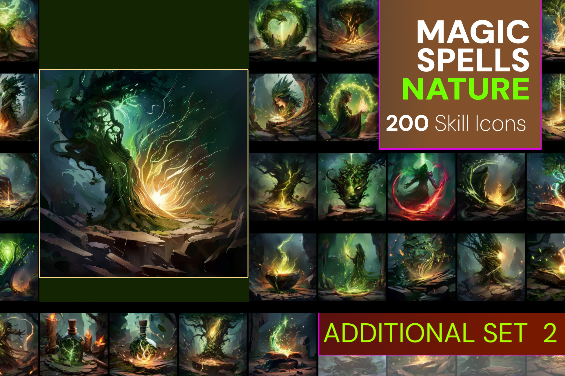 Unity Skill Tree 2d Magic Skills Nature Dop 2 | 2D アイコン | Unity Asset Store