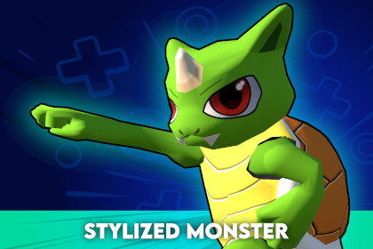 Low Poly Stylized Turtle Monster (URP/HDRP/Built-in, Mobile Ready)