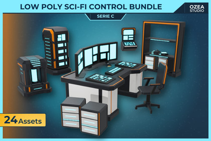 LOW POLY SCI-FI SERIES C – COMPLETE BUNDLE