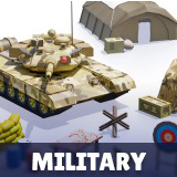 Military FREE - Low Poly 3D Models Pack