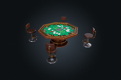 Poker Table V2 – Casino Gambling | Game Ready PBR | Built-In & URP Compatible