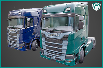 Heavy Truck Chassis 06 Interior Blue and Green URP HDRP Textures