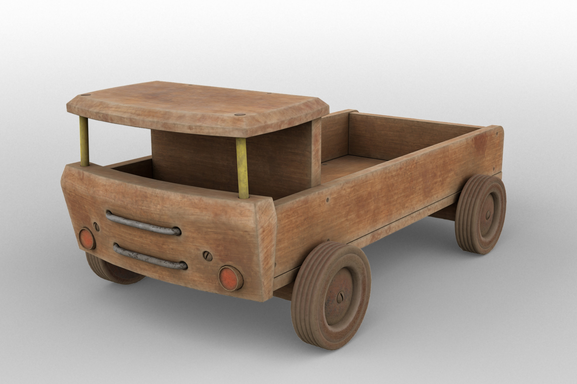 Wooden Retro Toy Truck in Dust | 3D Props | Unity Asset Store