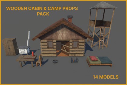 Wooden Cabin & Camp Props Pack