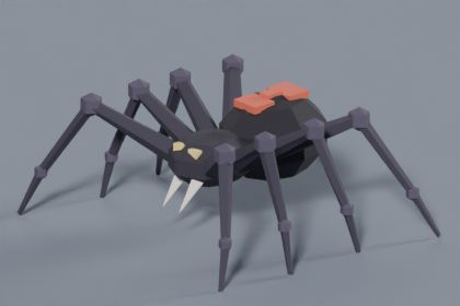 Low Poly Spider — Rigged & Animated
