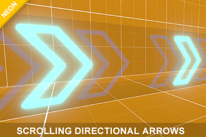 Scrolling Directional Arrows: Neon Racing Guidance Arrows