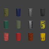 3D Metal Barrel with 12 4K PBR Textures Kit