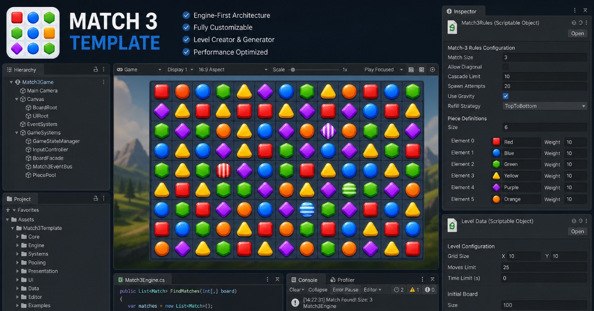 Match 3 Colors Game Template | Packs | Unity Asset Store